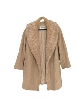 WINDSMOOR Vintage Wool Angora Winter Jacket Coat Faux Fur Lining Cream 16